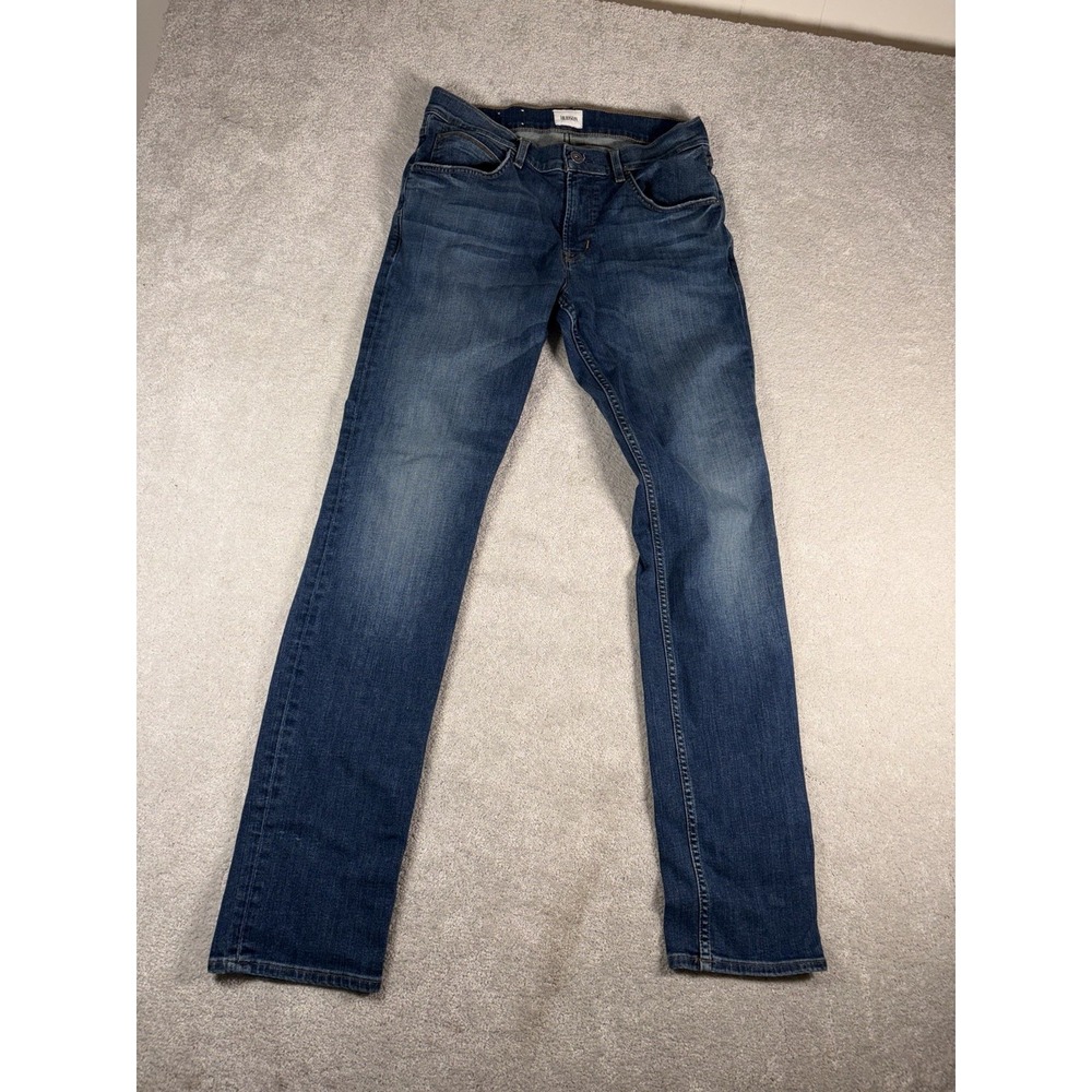 Hudson Jeans Men 32 Blue Made in USA Slim Straight Stretch Blue